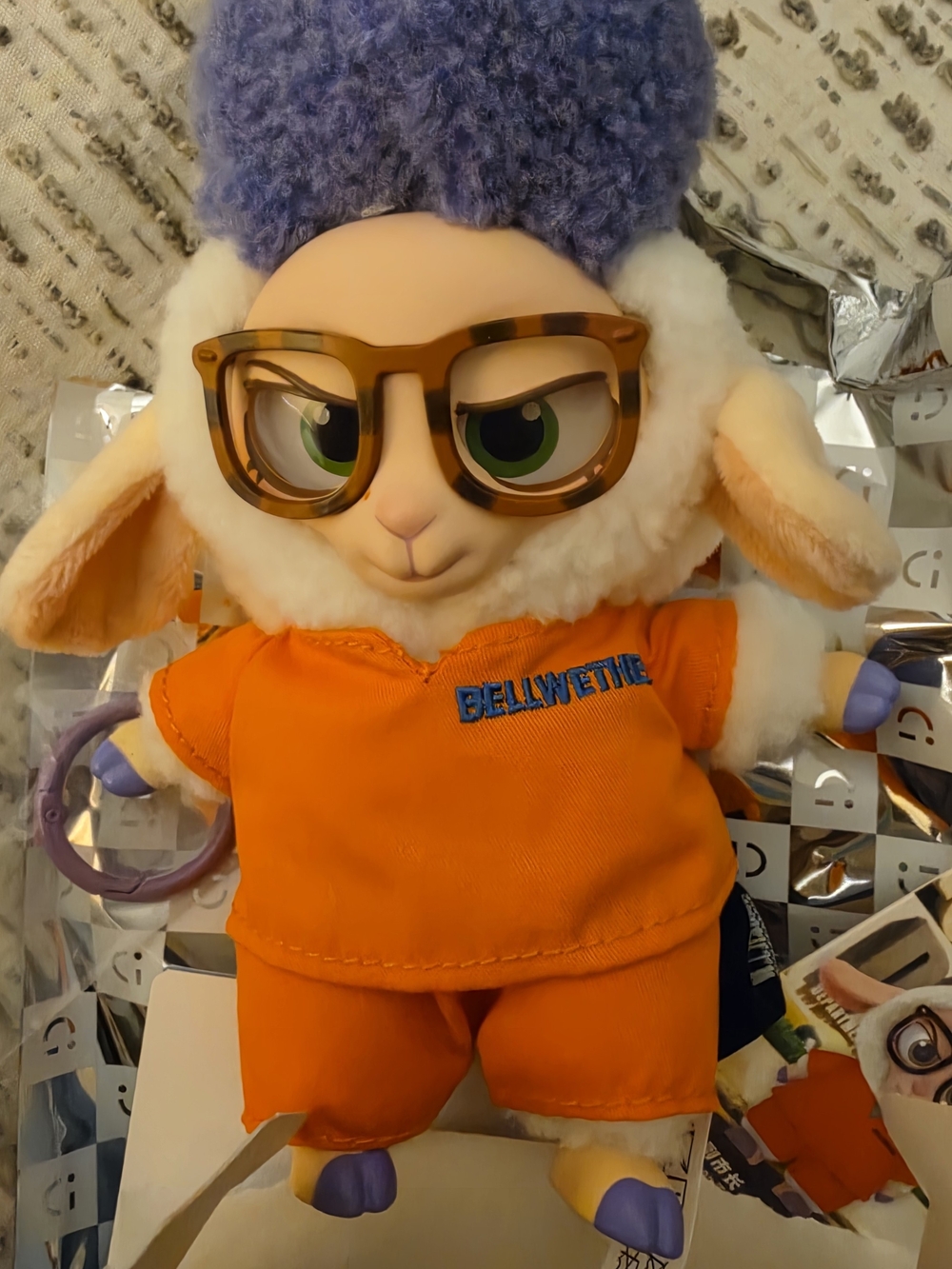 Bellwether Plush Lamb Sunglasses Accessory in Orange Outfit
